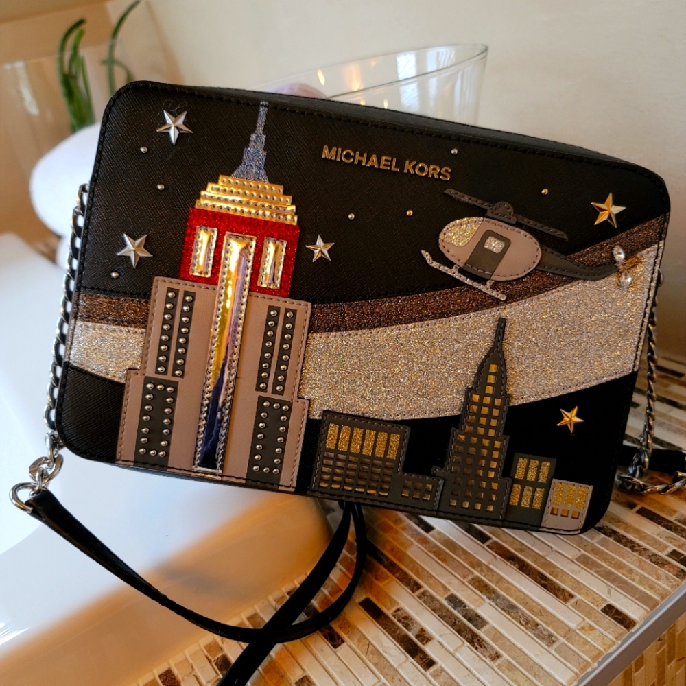 Michael Kors black Novelty NYC crossbody